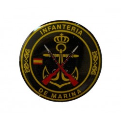 Pegatina relieve redonda infantería de marina